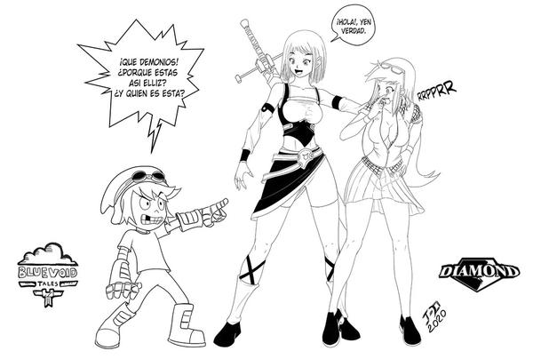 Lineart Blue Void Tales & Diamond